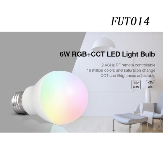 FUT014 E26 / E27 6W RGB + CCT Led Bulb Smart Phone APP WIFI LED Light White Warm Light Dimmable - Smart Light Bulbs by buy2fix | Online Shopping UK | buy2fix