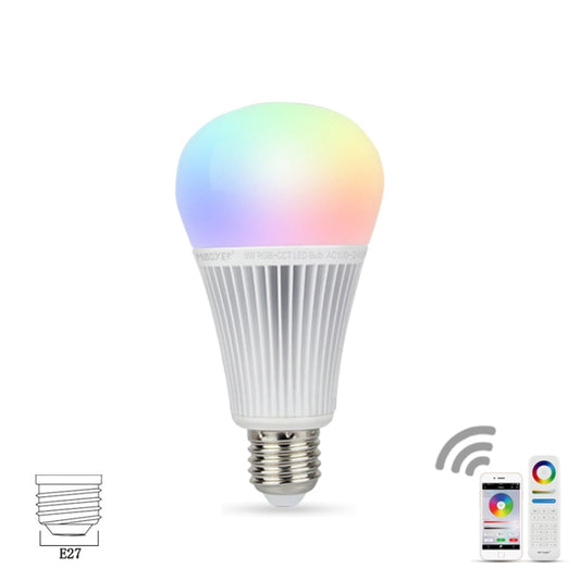 FUT012 E27 9W RGB + CCT LED Bulb Light 100V-240V Full Color Remote Control Smart Bulb WiFi 2.4G Wireless - Smart Light Bulbs by buy2fix | Online Shopping UK | buy2fix