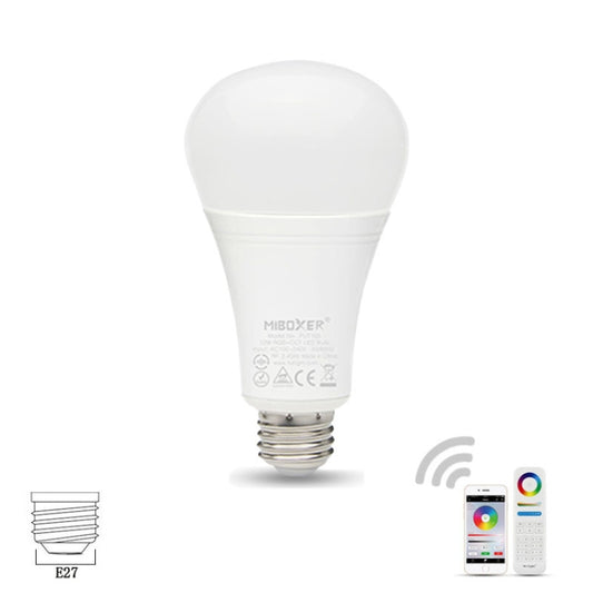 FUT105 12W RGB + CCT LED Bulb Light E27 Indoor Light 2.4G Remote Smart Phone APP Control Bedroom Living Room AC100~240V - Smart Light Bulbs by buy2fix | Online Shopping UK | buy2fix