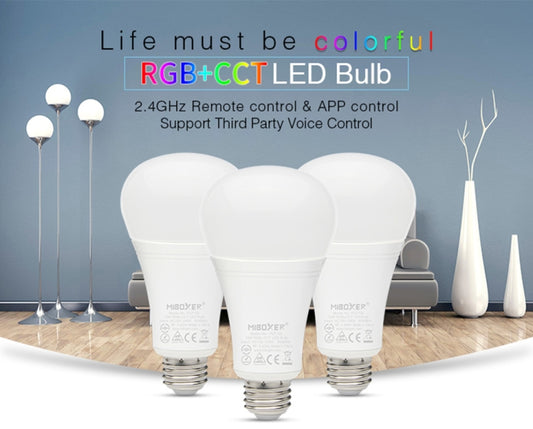 FUT105 12W RGB + CCT LED Bulb Light E27 Indoor Light 2.4G Remote Smart Phone APP Control Bedroom Living Room AC100~240V - Smart Light Bulbs by buy2fix | Online Shopping UK | buy2fix