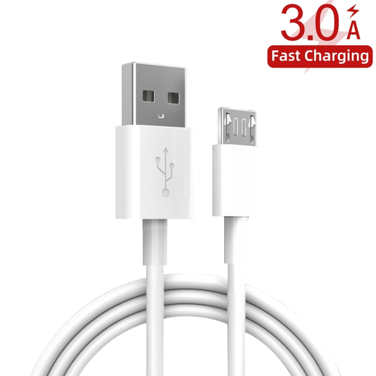 YSY-310QC18W QC3.0 Dual Port USB Car Charger + 3A USB to Micro USB Data Cable, Cable Length: 1m(White) - Car Charger by buy2fix | Online Shopping UK | buy2fix