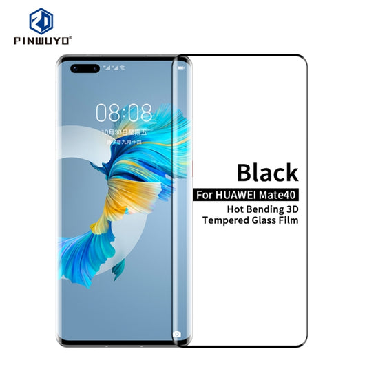 For Huawei Mate 40 PINWUYO 9H 3D Hot Bending Tempered Glass Film(Black) - Huawei Tempered Glass by PINWUYO | Online Shopping UK | buy2fix