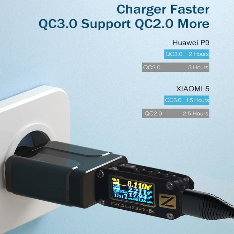 LZ-023 18W QC 3.0 USB Portable Travel Charger + 3A USB to Micro USB Data Cable, US Plug(White) - USB Charger by buy2fix | Online Shopping UK | buy2fix