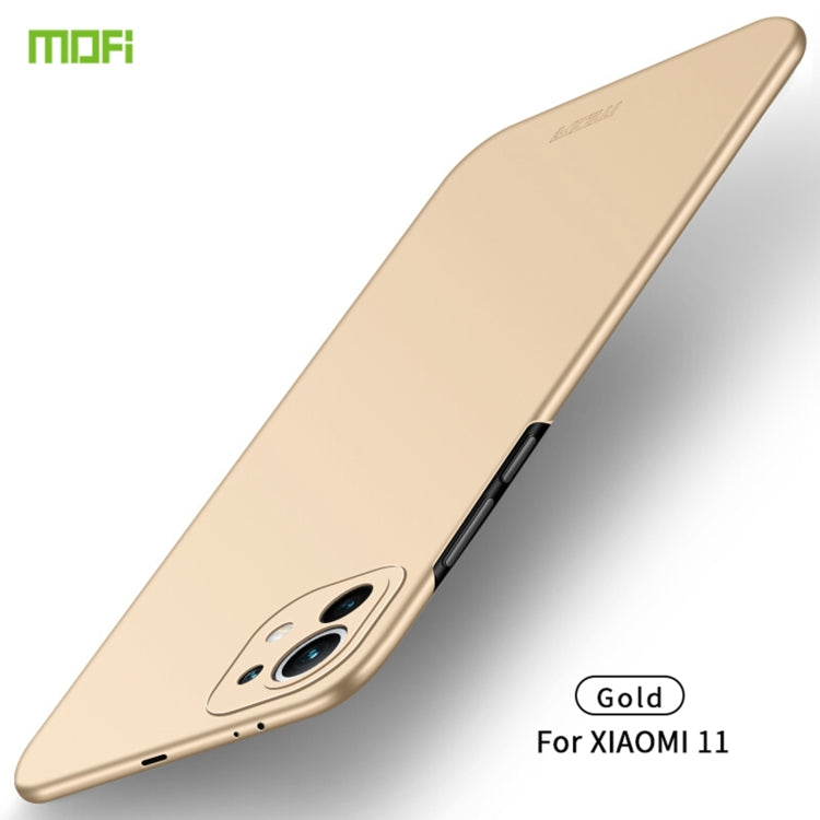 For Xiaomi Mi 11 MOFI Frosted PC Ultra-thin Hard Case(Gold) - Xiaomi Cases by MOFI | Online Shopping UK | buy2fix