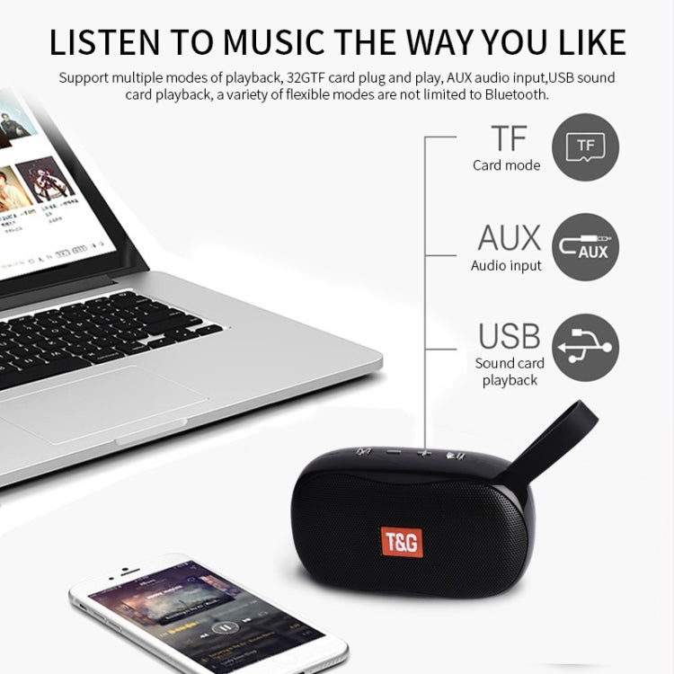 T&G TG173 TWS Subwoofer Bluetooth Speaker With Braided Cord, Support USB / AUX / TF Card / FM(Silver) - Desktop Speaker by T&G | Online Shopping UK | buy2fix
