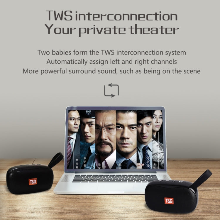 T&G TG173 TWS Subwoofer Bluetooth Speaker With Braided Cord, Support USB / AUX / TF Card / FM(Silver) - Desktop Speaker by T&G | Online Shopping UK | buy2fix