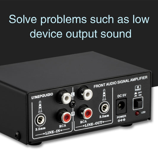 B053 Front Stereo Sound Amplifier Headphone Speaker Amplifier Booster with Volume Adjustment, 2-Way Mixer, USB 5V Power Supply, US Plug -  by buy2fix | Online Shopping UK | buy2fix