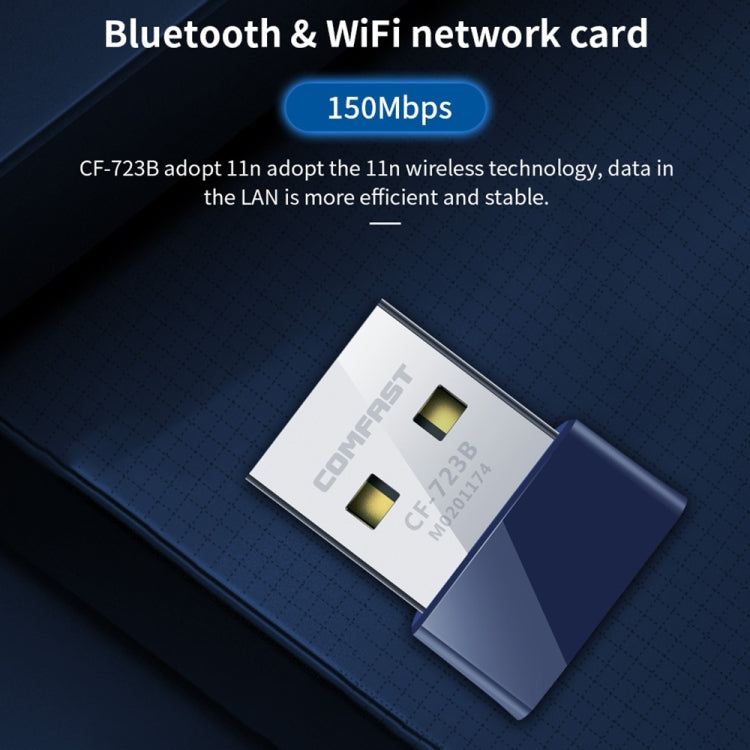COMFAST CF-723B Mini 2 in 1 USB Bluetooth WiFi Adapter 150Mbps Wireless Network Card Receiver - USB Network Adapter by COMFAST | Online Shopping UK | buy2fix