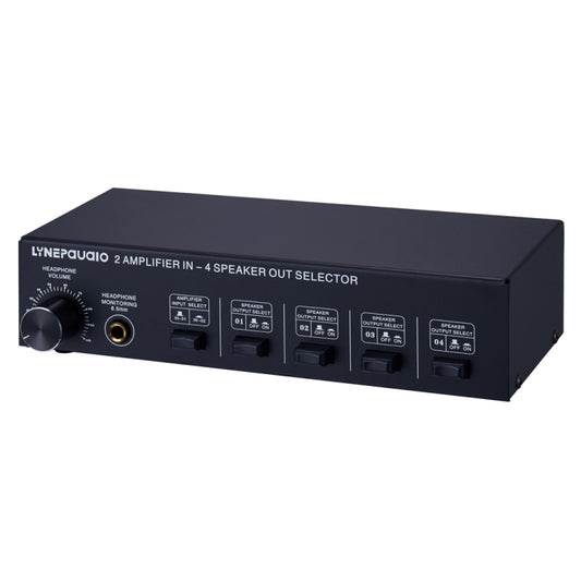 B032 2-in 4-out Power Amplifier Sound Switcher Speaker  Lossless Sound Quality 300W Per Channel Switch Distributor Comparator with Headset Monitoring Function / Audio Input -  by buy2fix | Online Shopping UK | buy2fix