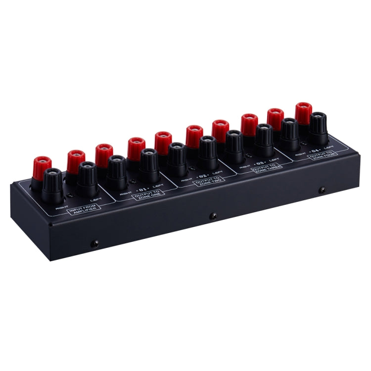 1 In And 4 Out Amplifier Sound Speaker Distributor, 4-Area Sound Source, Signal Distribution Panel, Single Audio Input, 300W Per Channel -  by buy2fix | Online Shopping UK | buy2fix