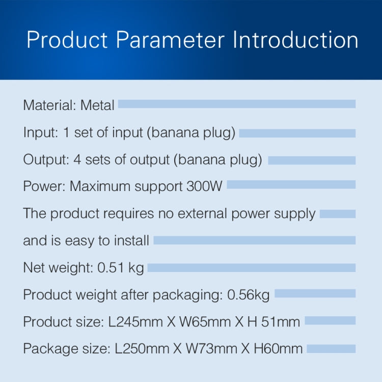 1 In And 4 Out Amplifier Sound Speaker Distributor, 4-Area Sound Source, Signal Distribution Panel, Single Audio Input, 300W Per Channel -  by buy2fix | Online Shopping UK | buy2fix