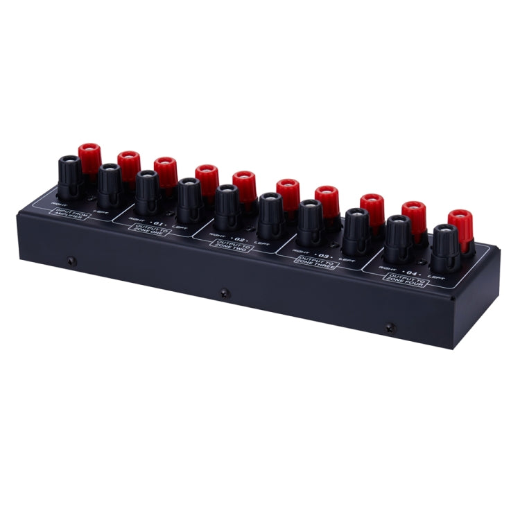 1 In And 4 Out Amplifier Sound Speaker Distributor, 4-Area Sound Source, Signal Distribution Panel, Single Audio Input, 300W Per Channel -  by buy2fix | Online Shopping UK | buy2fix