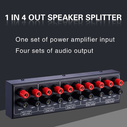 1 In And 4 Out Amplifier Sound Speaker Distributor, 4-Area Sound Source, Signal Distribution Panel, Single Audio Input, 300W Per Channel -  by buy2fix | Online Shopping UK | buy2fix