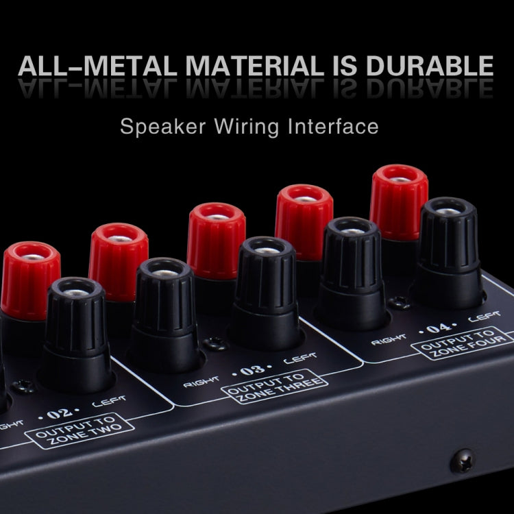 1 In And 4 Out Amplifier Sound Speaker Distributor, 4-Area Sound Source, Signal Distribution Panel, Single Audio Input, 300W Per Channel -  by buy2fix | Online Shopping UK | buy2fix