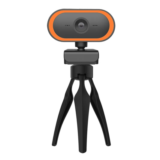 C11 2K Picture Quality HD Without Distortion 360 Degrees Rotate Built-in Microphone Sound Clear Webcams with Tripod(Orange) by buy2fix