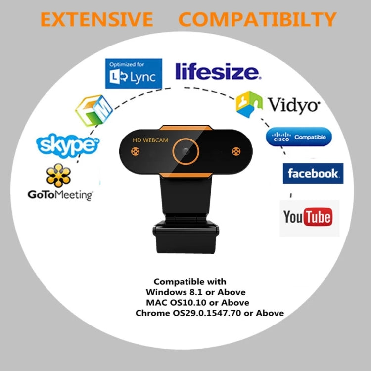 312 1080P HD USB 2.0 PC Desktop Camera Webcam with Mic, Cable Length: about 1.3m, Configuration:Regular - HD Camera by buy2fix | Online Shopping UK | buy2fix
