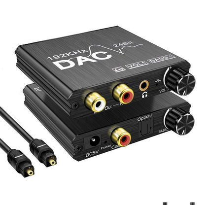 Digital To Analog Audio Converter Stereo Extractor DAC Amplifier Optical SPDIF 192Khz 24Bit - RCA Adapter by buy2fix | Online Shopping UK | buy2fix