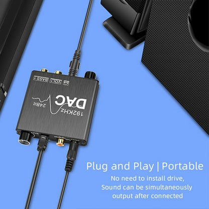 Digital To Analog Audio Converter Stereo Extractor DAC Amplifier Optical SPDIF 192Khz 24Bit - RCA Adapter by buy2fix | Online Shopping UK | buy2fix