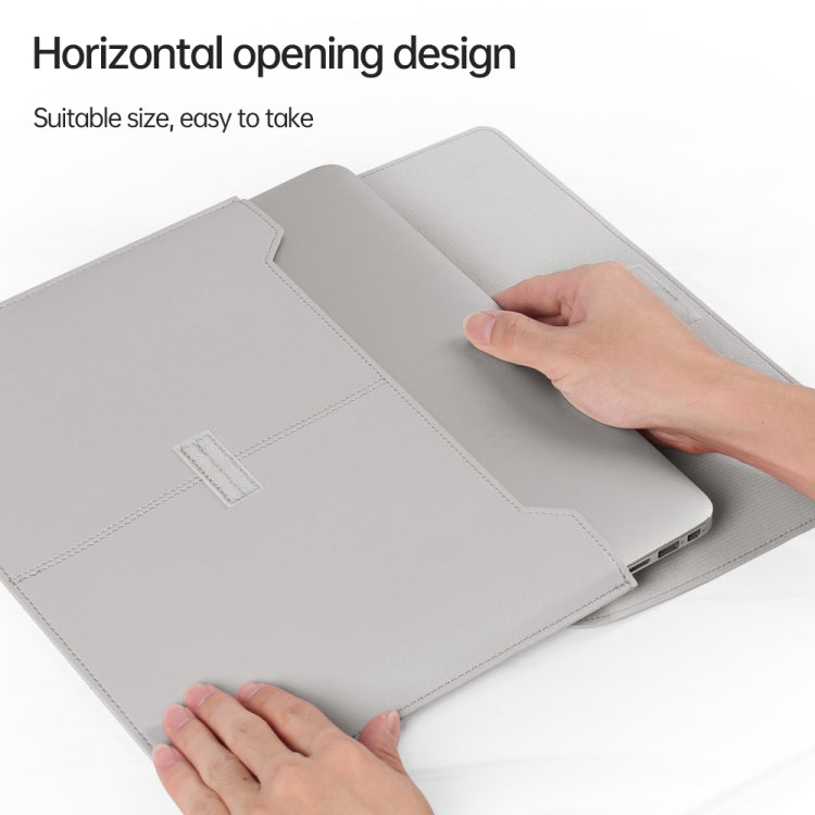 Litchi Pattern PU Leather Waterproof Ultra-thin Protection Liner Bag Briefcase Laptop Carrying Bag for 13-14 inch Laptops(ROSE GOLD) by buy2fix