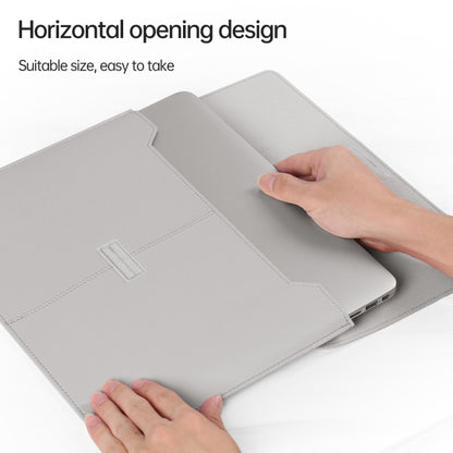 Litchi Pattern PU Leather Waterproof Ultra-thin Protection Liner Bag Briefcase Laptop Carrying Bag for 13-14 inch Laptops(ROSE GOLD) by buy2fix