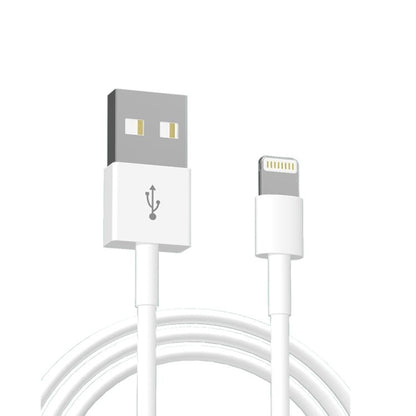 Dual USB Portable Travel Charger + 1 Meter USB to 8 Pin Data Cable, EU Plug(White) - USB Charger by buy2fix | Online Shopping UK | buy2fix