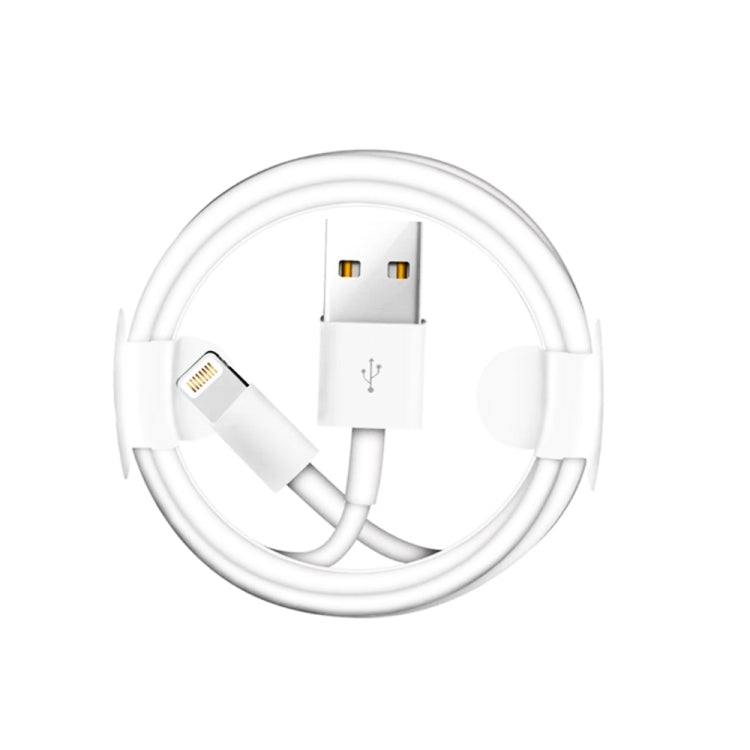 Dual USB Portable Travel Charger + 1 Meter USB to 8 Pin Data Cable, EU Plug(White) - USB Charger by buy2fix | Online Shopping UK | buy2fix