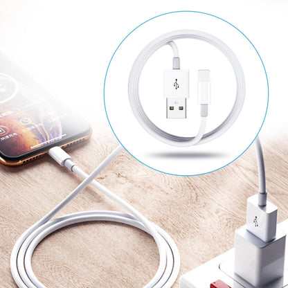Dual USB Portable Travel Charger + 1 Meter USB to 8 Pin Data Cable, EU Plug(Black) - USB Charger by buy2fix | Online Shopping UK | buy2fix