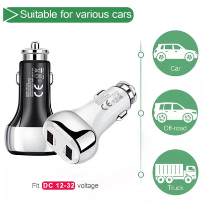 YSY-312 2 in 1 18W Portable QC3.0 Dual USB Car Charger + 1m 3A USB to 8 Pin Data Cable Set(White) by buy2fix