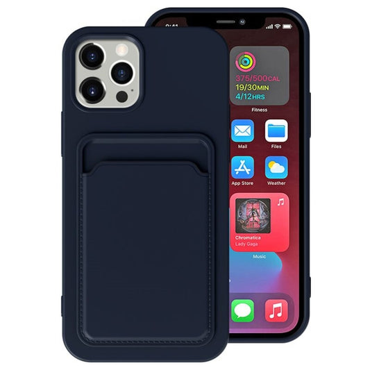 For iPhone 11 TPU + Flannel Lining Shockproof  Case with Card Slots (Blue) - iPhone 11 Cases by buy2fix | Online Shopping UK | buy2fix