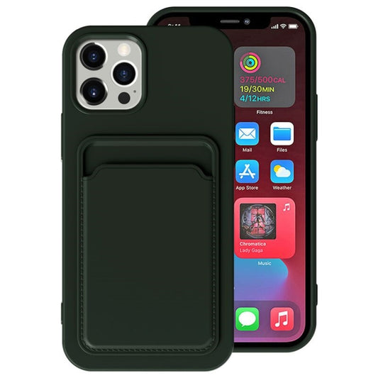 For iPhone 11 TPU + Flannel Lining Shockproof  Case with Card Slots (Green) - iPhone 11 Cases by buy2fix | Online Shopping UK | buy2fix