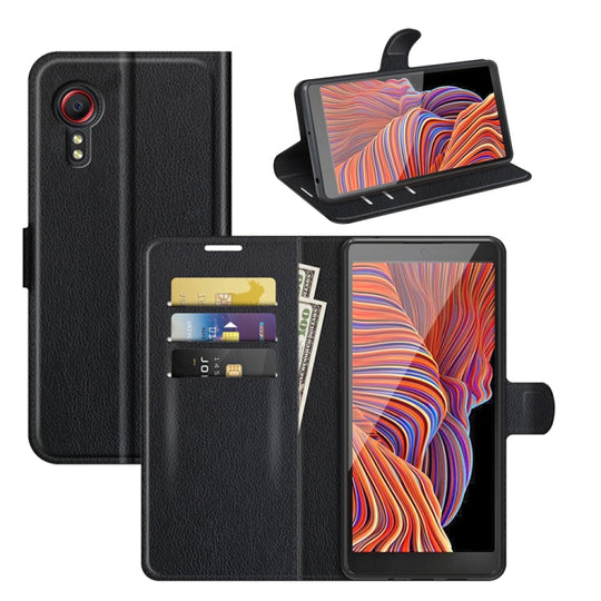 For Samsung Galaxy Xcover 5 / Xcover 5S Litchi Texture Horizontal Flip Protective Case with Holder & Card Slots & Wallet(Black)