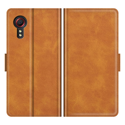 For Samsung Galaxy Xcover 5 / Xcover 5S Dual-side Magnetic Buckle Horizontal Flip Leather Case with Holder & Card Slots & Wallet(Yellow) by buy2fix