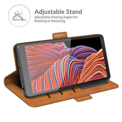 For Samsung Galaxy Xcover 5 / Xcover 5S Dual-side Magnetic Buckle Horizontal Flip Leather Case with Holder & Card Slots & Wallet(Yellow) by buy2fix