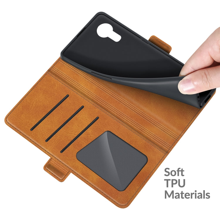 For Samsung Galaxy Xcover 5 / Xcover 5S Dual-side Magnetic Buckle Horizontal Flip Leather Case with Holder & Card Slots & Wallet(Yellow) by buy2fix