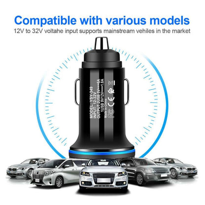 YSY-349 QC3.0 Dual Port USB Car Charger + 3A USB to USB-C / Type-C Data Cable, Length: 1m(White) - Car Charger by buy2fix | Online Shopping UK | buy2fix
