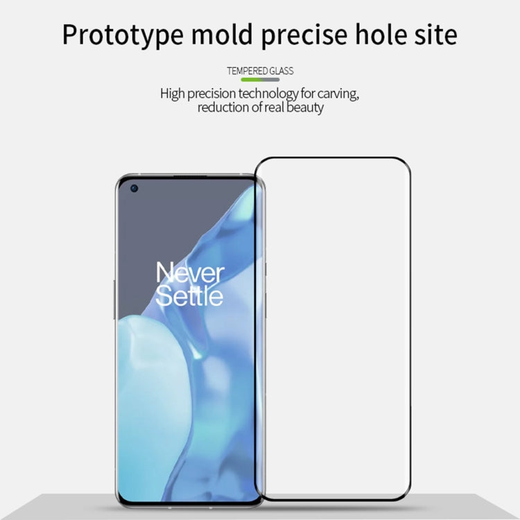 For OnePlus 9 Pro PINWUYO 9H 3D Hot Bending Tempered Glass Film(Black) - OnePlus Tempered Glass by PINWUYO | Online Shopping UK | buy2fix