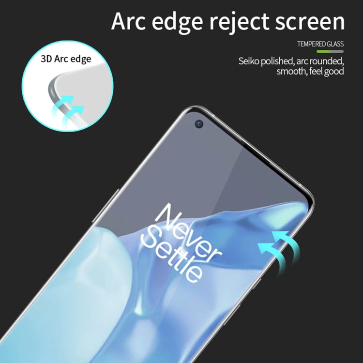 For OnePlus 9 Pro PINWUYO 9H 3D Hot Bending Tempered Glass Film(Black) - OnePlus Tempered Glass by PINWUYO | Online Shopping UK | buy2fix