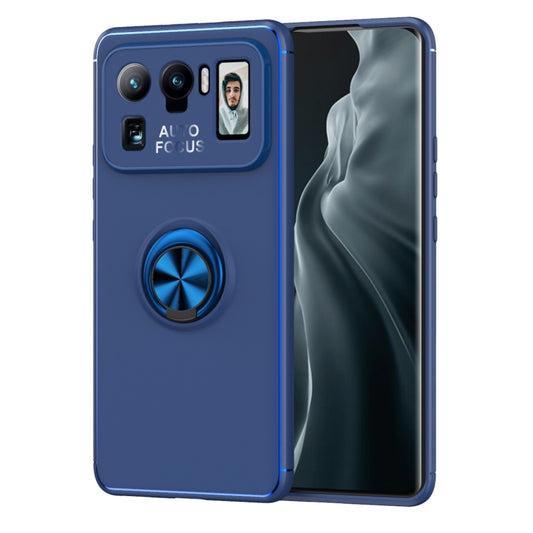 For Xiaomi Mi 11 Ultra Metal Ring Holder 360 Degree Rotating TPU Case(Blue+Blue) - Xiaomi Cases by buy2fix | Online Shopping UK | buy2fix