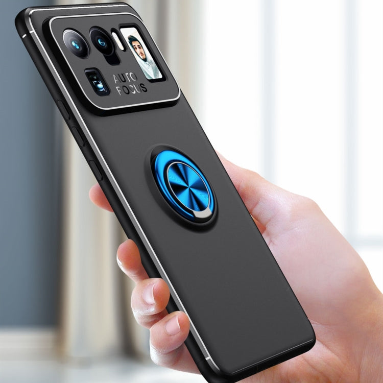 For Xiaomi Mi 11 Ultra Metal Ring Holder 360 Degree Rotating TPU Case(Blue+Blue) - Xiaomi Cases by buy2fix | Online Shopping UK | buy2fix