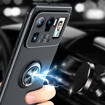 For Xiaomi Mi 11 Ultra Metal Ring Holder 360 Degree Rotating TPU Case(Blue+Blue) - Xiaomi Cases by buy2fix | Online Shopping UK | buy2fix