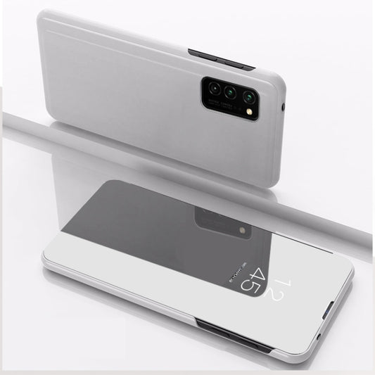 For Samsung Galaxy A52 5G/4G Plated Mirror Horizontal Flip Leather Case with Holder(Silver) - Galaxy Phone Cases by buy2fix | Online Shopping UK | buy2fix