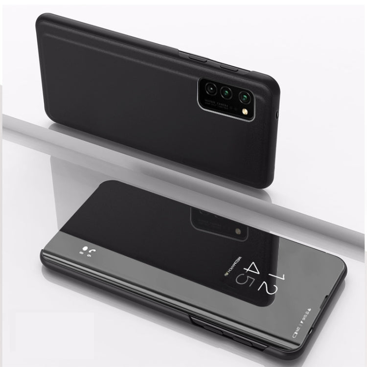 For Samsung Galaxy A32 4G Plated Mirror Horizontal Flip Leather Case with Holder(Black) - Galaxy Phone Cases by buy2fix | Online Shopping UK | buy2fix
