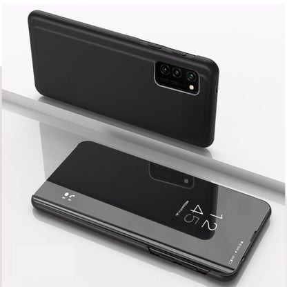For Samsung Galaxy A32 4G Plated Mirror Horizontal Flip Leather Case with Holder(Black) - Galaxy Phone Cases by buy2fix | Online Shopping UK | buy2fix