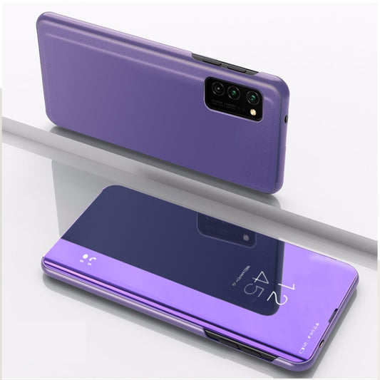 For Samsung Galaxy A32 4G Plated Mirror Horizontal Flip Leather Case with Holder(Purple Blue) - Galaxy Phone Cases by buy2fix | Online Shopping UK | buy2fix