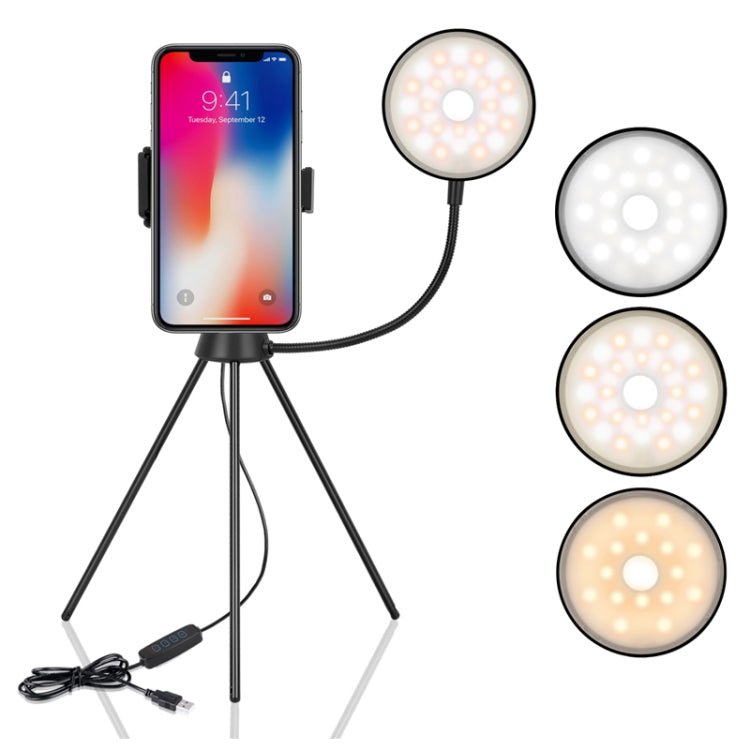 NS-08 Makeup Live Selfie Fill Ring Light Photography LED Dimmable Ring Lamp with Phone Tripod Stand Holder - Ring Light by buy2fix | Online Shopping UK | buy2fix