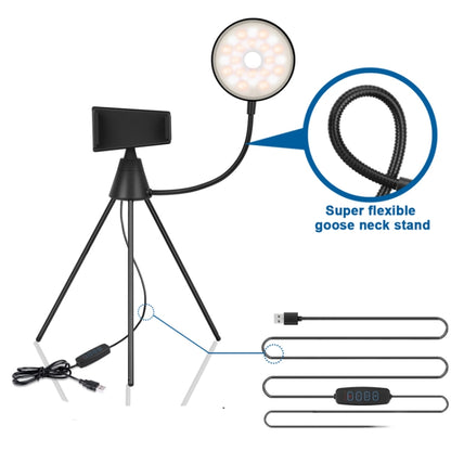 NS-08 Makeup Live Selfie Fill Ring Light Photography LED Dimmable Ring Lamp with Phone Tripod Stand Holder - Ring Light by buy2fix | Online Shopping UK | buy2fix
