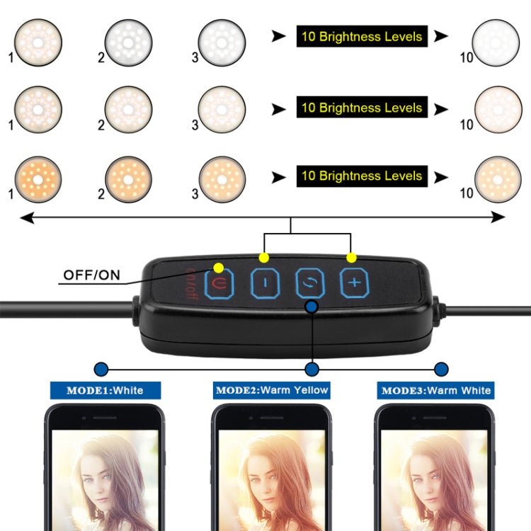 NS-08 Makeup Live Selfie Fill Ring Light Photography LED Dimmable Ring Lamp with Phone Tripod Stand Holder - Ring Light by buy2fix | Online Shopping UK | buy2fix