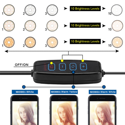 NS-08 Makeup Live Selfie Fill Ring Light Photography LED Dimmable Ring Lamp with Phone Tripod Stand Holder - Ring Light by buy2fix | Online Shopping UK | buy2fix
