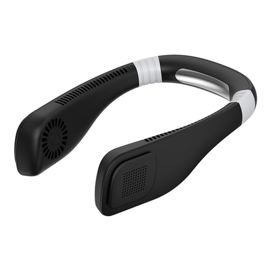Hand Free Mini USB Neck Fan - Rechargeable Portable Headphone Design Wearable Neckband Fan, 3 Level Air Flow, 360 Degree Free Rotation Perfect for Sports, Office and Outdoor(Black) - Electric Fans by buy2fix | Online Shopping UK | buy2fix