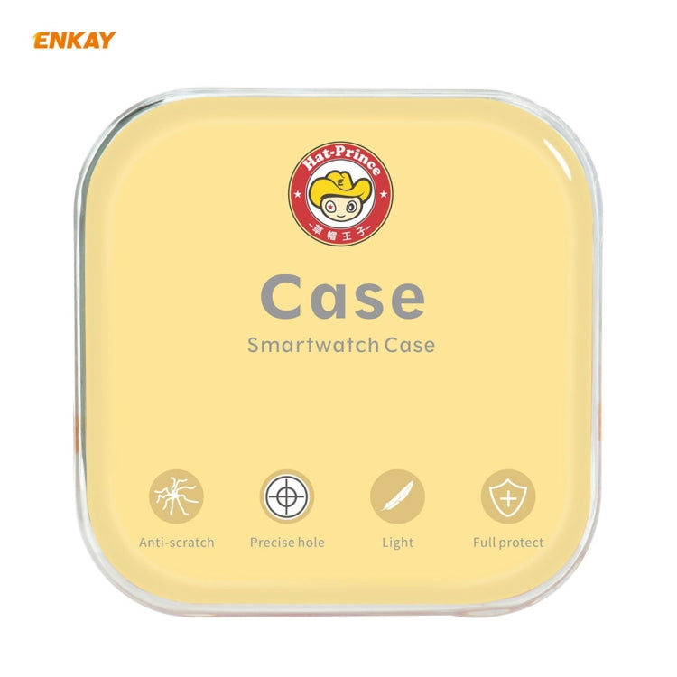 ENKAY Hat-Prince Full Coverage Electroplated PC Case + Tempered Glass Protector for Apple Watch Series 6 / 5 / 4 / SE 44mm(White+Champagne) - Watch Cases by ENKAY | Online Shopping UK | buy2fix